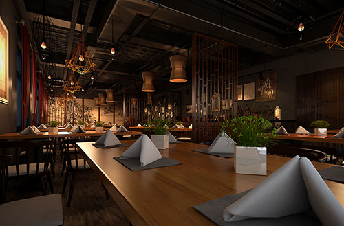 南宝镇简约大气中式风格餐厅设计装修效果图