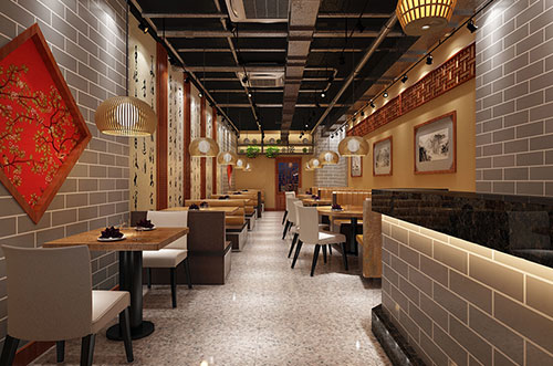 南宝镇传统中式餐厅餐馆装修设计效果图